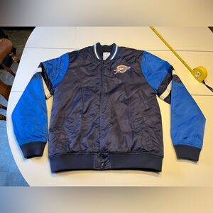 Oklahoma City Thunder NBA youth XL warm quilted winter jacket black blue